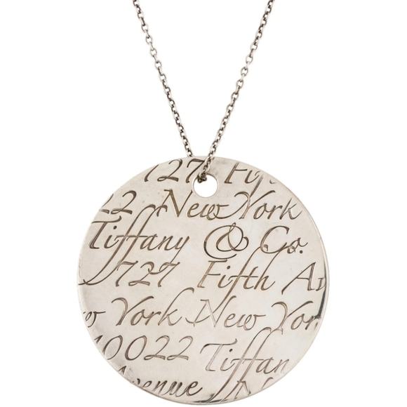 TIFFFANY & CO 💙 Sterling Silver 925 Round Tag Heart Necklace 19 inch chain - Picture 7 of 8